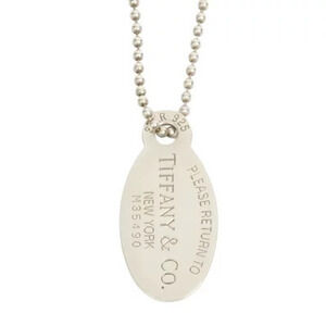 TIFFANY CO to Oval Necklace Silver